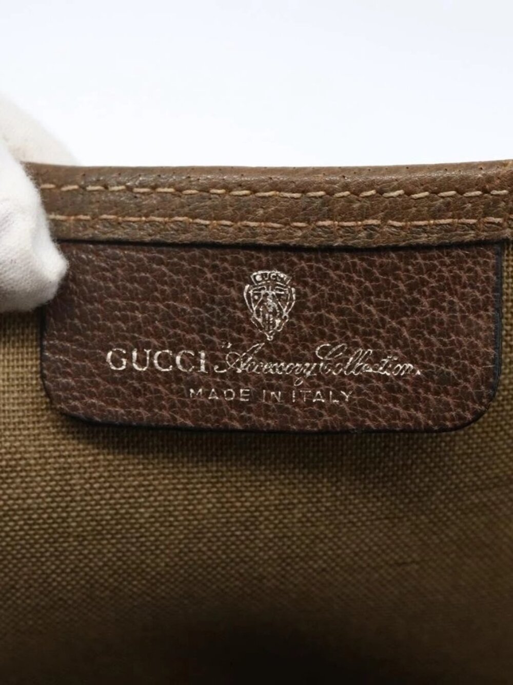 GUCCI GG Supreme Web Sherry Line Tote Bag PVC Beige Gold 39 02 003 Auth 173540 - Picture 8 of 13